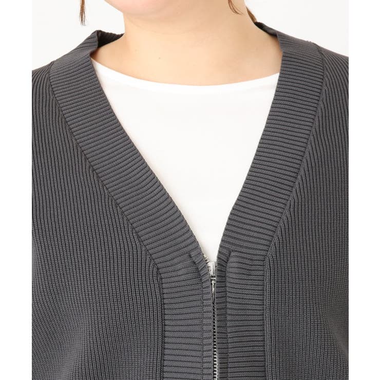 【大きいサイズ】フロントジップカーディガン | eur3 | 詳細画像14 