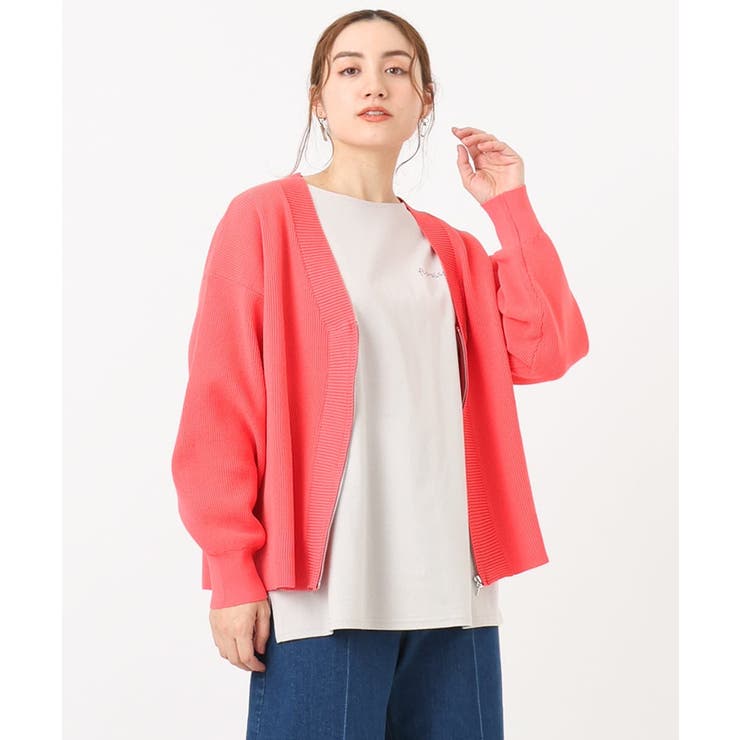 【大きいサイズ】フロントジップカーディガン | eur3 | 詳細画像2 