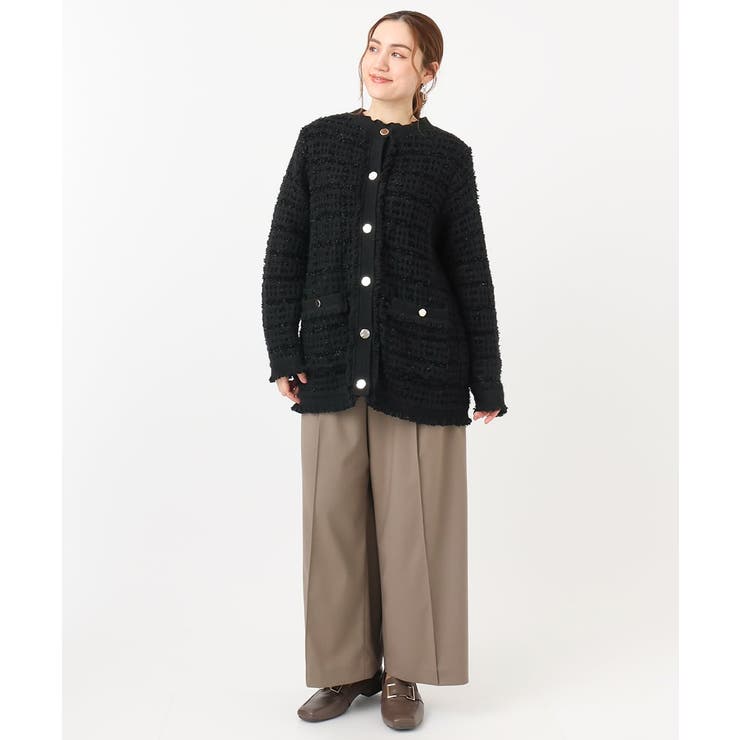 【大きいサイズ】ツイードニットジャケット | eur3 | 詳細画像25 