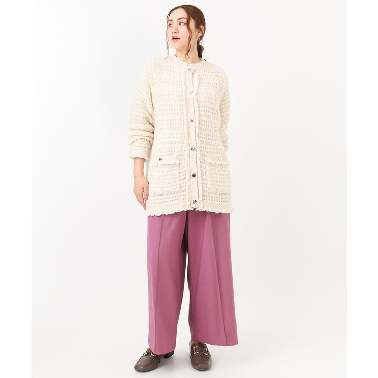 【大きいサイズ】ツイードニットジャケット | eur3 | 詳細画像4 