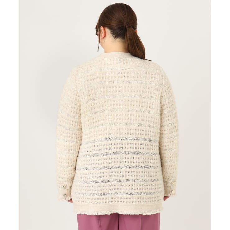 【大きいサイズ】ツイードニットジャケット | eur3 | 詳細画像9 