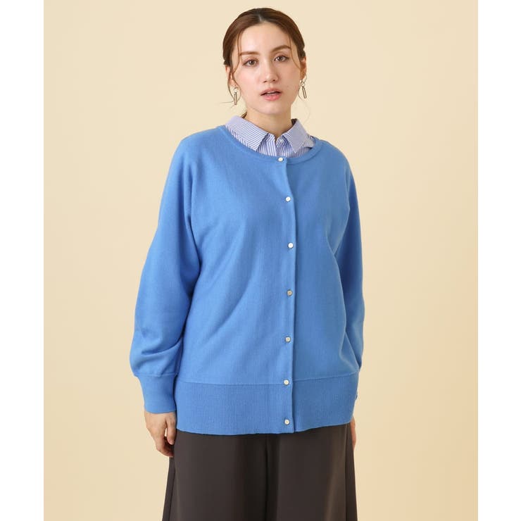 ブルー(55) | 【大きいサイズ/a.v.v×eur3】2WAYカーディガン | eur3