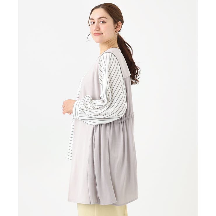 【大きいサイズ】シアージョーゼットジレ | eur3 | 詳細画像2 