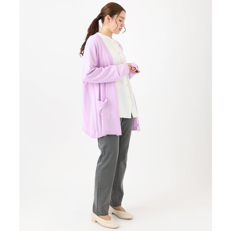 【大きいサイズ】Vネックロングカーディガン | eur3 | 詳細画像3 