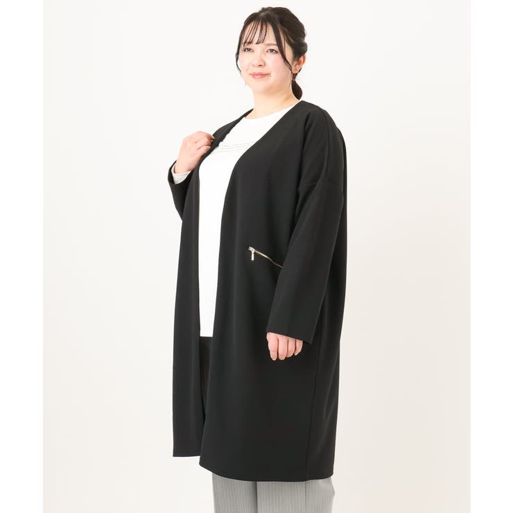 【大きいサイズ】カットジョーゼットロングアウター | eur3 | 詳細画像18 