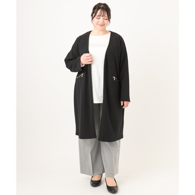 【大きいサイズ】カットジョーゼットロングアウター | eur3 | 詳細画像20 