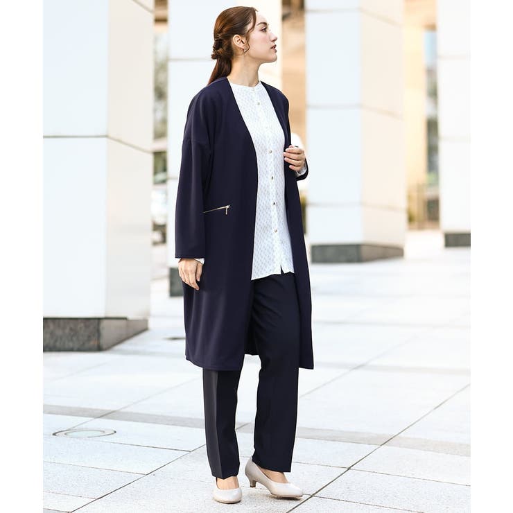 【大きいサイズ】カットジョーゼットロングアウター | eur3 | 詳細画像4 