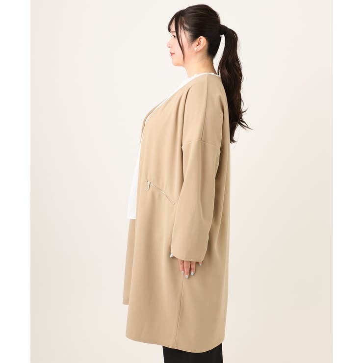 【大きいサイズ】カットジョーゼットロングアウター | eur3 | 詳細画像6 