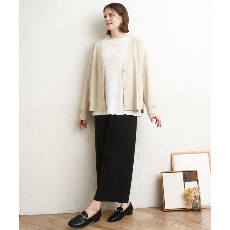 【大きいサイズ/洗える】カーブヘムボクシーカーディガン | eur3 | 詳細画像10 