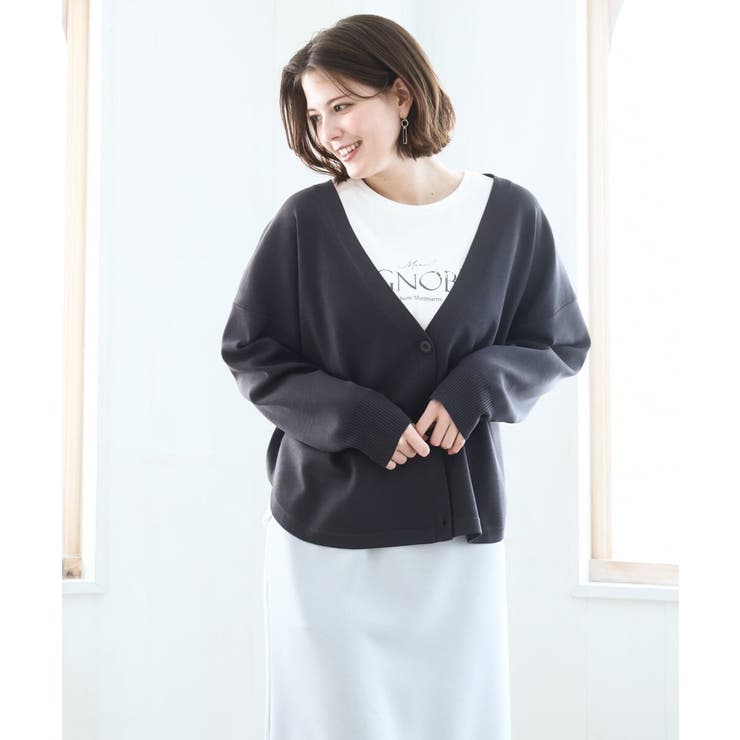 【大きいサイズ/洗える】カーブヘムボクシーカーディガン | eur3 | 詳細画像11 