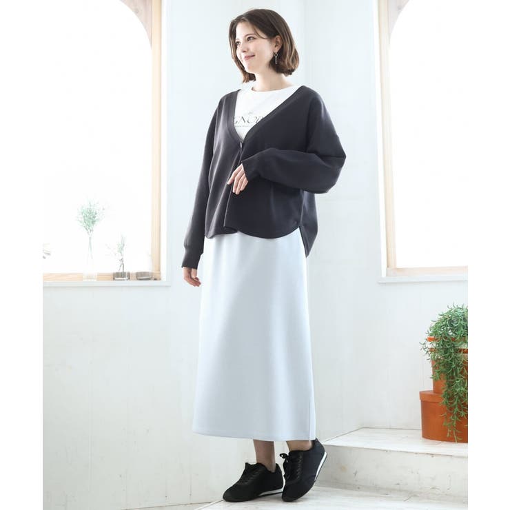 【大きいサイズ/洗える】カーブヘムボクシーカーディガン | eur3 | 詳細画像14 