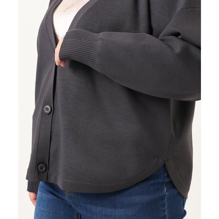 【大きいサイズ/洗える】カーブヘムボクシーカーディガン | eur3 | 詳細画像21 