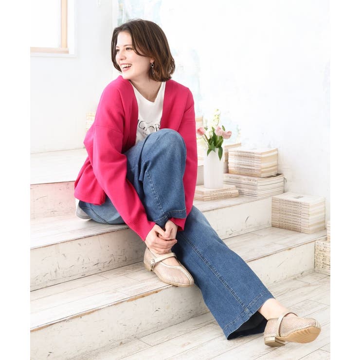 【大きいサイズ/洗える】カーブヘムボクシーカーディガン | eur3 | 詳細画像3 