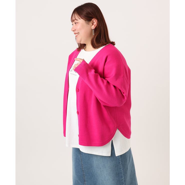 【大きいサイズ/洗える】カーブヘムボクシーカーディガン | eur3 | 詳細画像6 