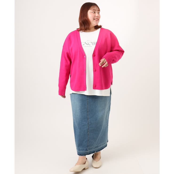 【大きいサイズ/洗える】カーブヘムボクシーカーディガン | eur3 | 詳細画像7 