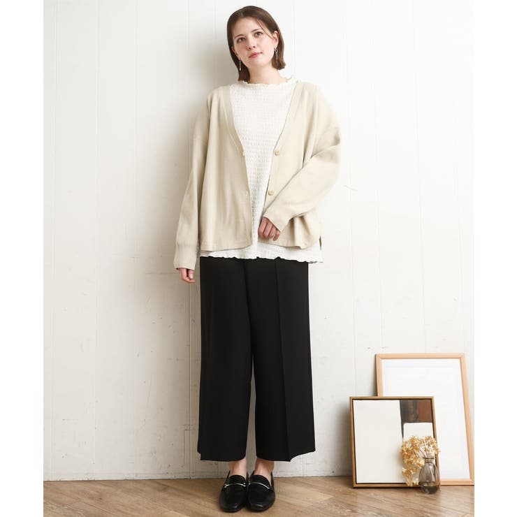 【大きいサイズ/洗える】カーブヘムボクシーカーディガン | eur3 | 詳細画像9 