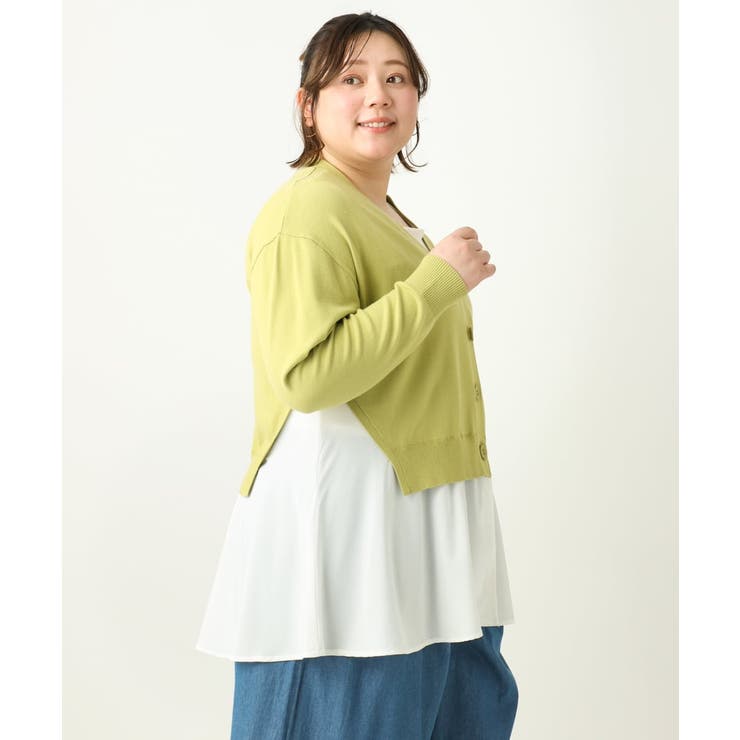 【大きいサイズ】異素材コンビカーディガン | eur3 | 詳細画像12 