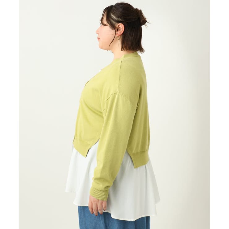 【大きいサイズ】異素材コンビカーディガン | eur3 | 詳細画像13 