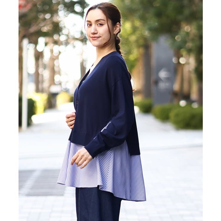 【大きいサイズ】異素材コンビカーディガン | eur3 | 詳細画像17 