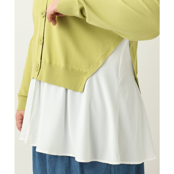 【大きいサイズ】異素材コンビカーディガン | eur3 | 詳細画像2 