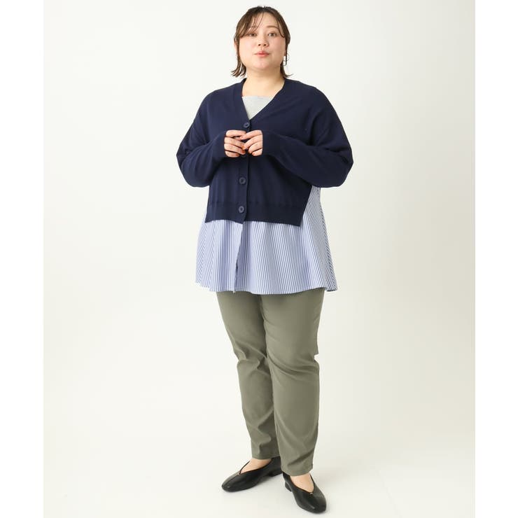 【大きいサイズ】異素材コンビカーディガン | eur3 | 詳細画像24 