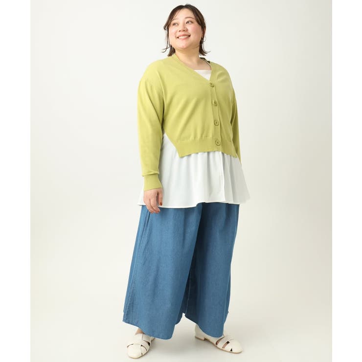 【大きいサイズ】異素材コンビカーディガン | eur3 | 詳細画像5 