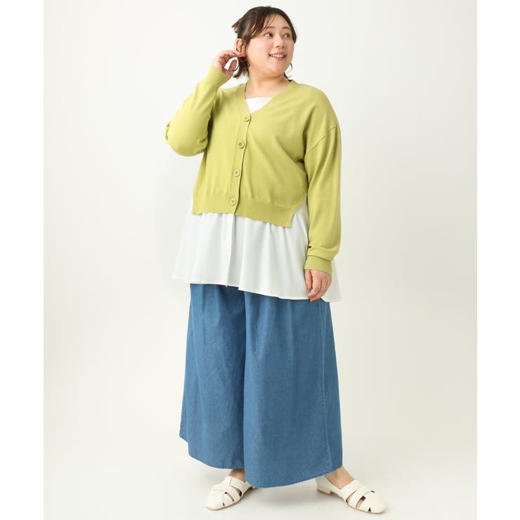 【大きいサイズ】異素材コンビカーディガン | eur3 | 詳細画像6 