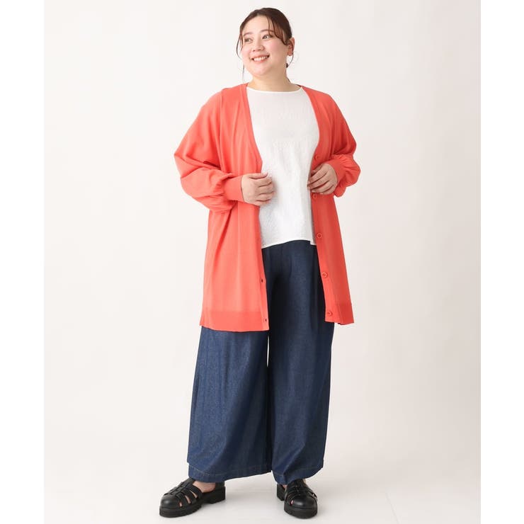 【大きいサイズ】Vネックボクシーカーディガン | eur3 | 詳細画像15 