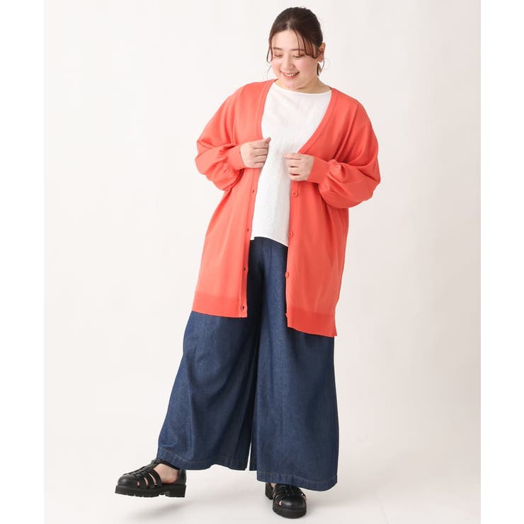 【大きいサイズ】Vネックボクシーカーディガン eur3｜【大きいサイズ】Vネックボクシーカーディガン | Rakuten