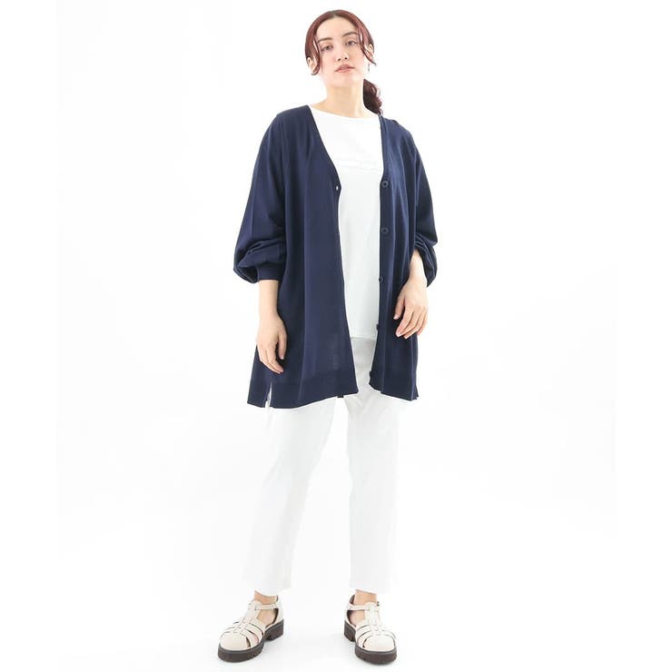 【大きいサイズ】Vネックボクシーカーディガン | eur3 | 詳細画像18 