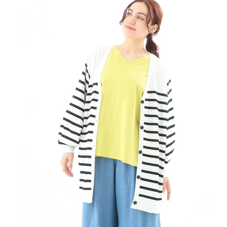 【大きいサイズ】Vネックボクシーカーディガン eur3｜【大きいサイズ】Vネックボクシーカーディガン | Rakuten