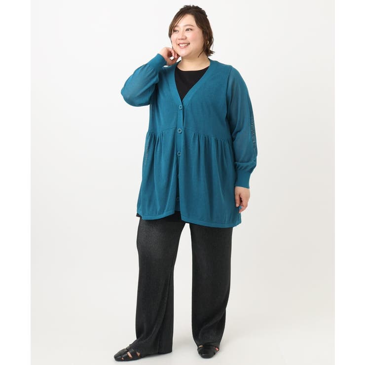 【大きいサイズ】シアーペプラムカーディガン | eur3 | 詳細画像17 