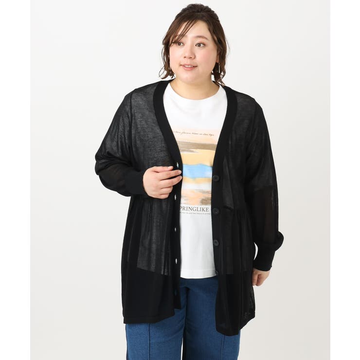 【大きいサイズ】シアーペプラムカーディガン | eur3 | 詳細画像18 