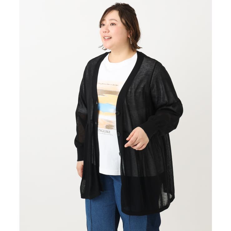 【大きいサイズ】シアーペプラムカーディガン | eur3 | 詳細画像19 