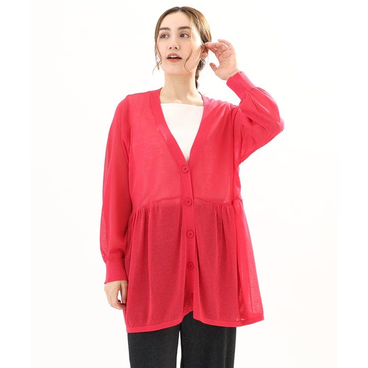 【大きいサイズ】シアーペプラムカーディガン | eur3 | 詳細画像2 