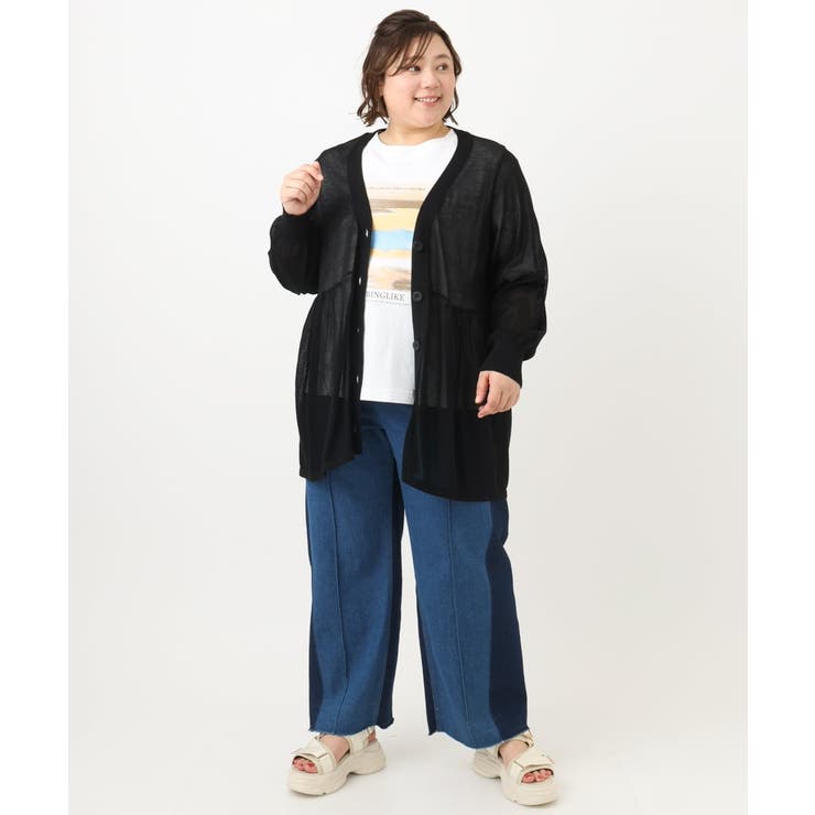 【大きいサイズ】シアーペプラムカーディガン | eur3 | 詳細画像21 