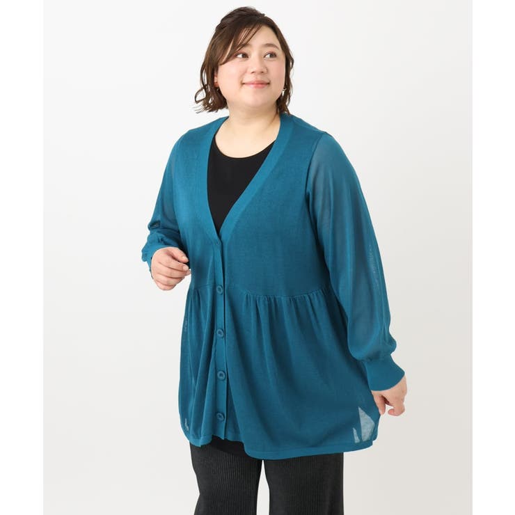 【大きいサイズ】シアーペプラムカーディガン | eur3 | 詳細画像8 