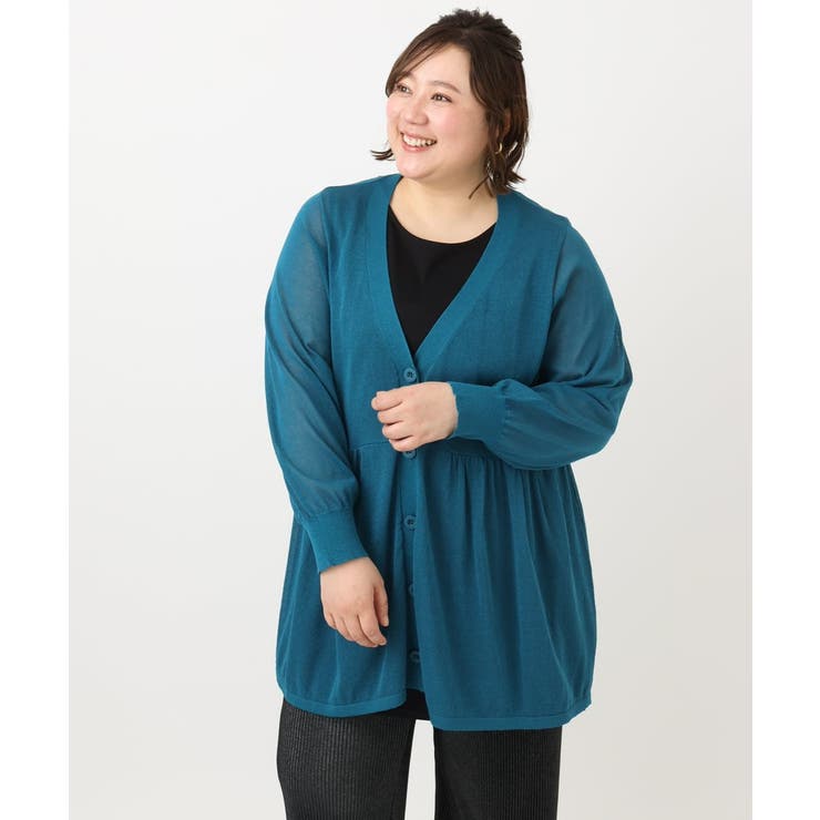 【大きいサイズ】シアーペプラムカーディガン | eur3 | 詳細画像9 