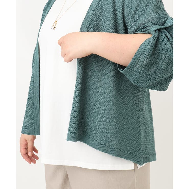 【大きいサイズ】麻タッチトッパーカーディガン | eur3 | 詳細画像11 