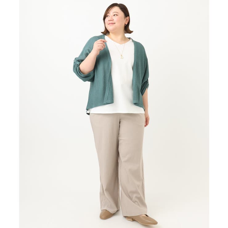【大きいサイズ】麻タッチトッパーカーディガン | eur3 | 詳細画像17 