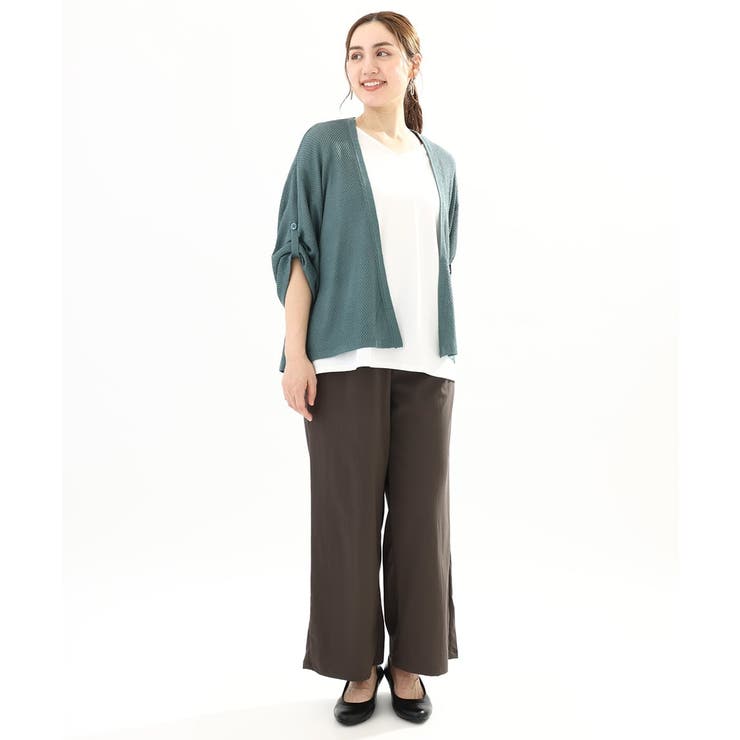 【大きいサイズ】麻タッチトッパーカーディガン | eur3 | 詳細画像2 