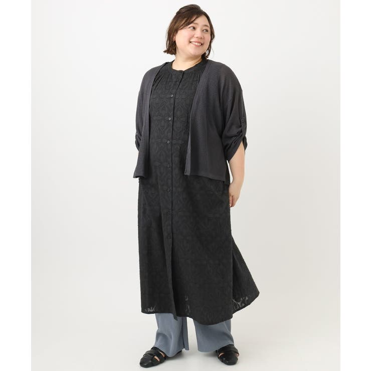 【大きいサイズ】麻タッチトッパーカーディガン | eur3 | 詳細画像27 