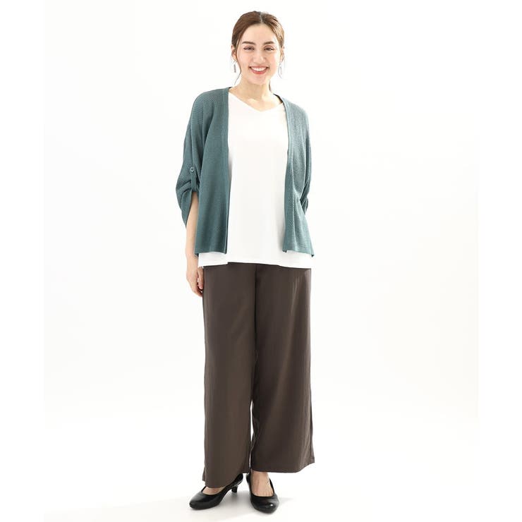 【大きいサイズ】麻タッチトッパーカーディガン | eur3 | 詳細画像3 