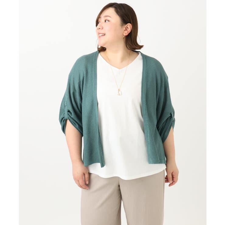 【大きいサイズ】麻タッチトッパーカーディガン | eur3 | 詳細画像6 