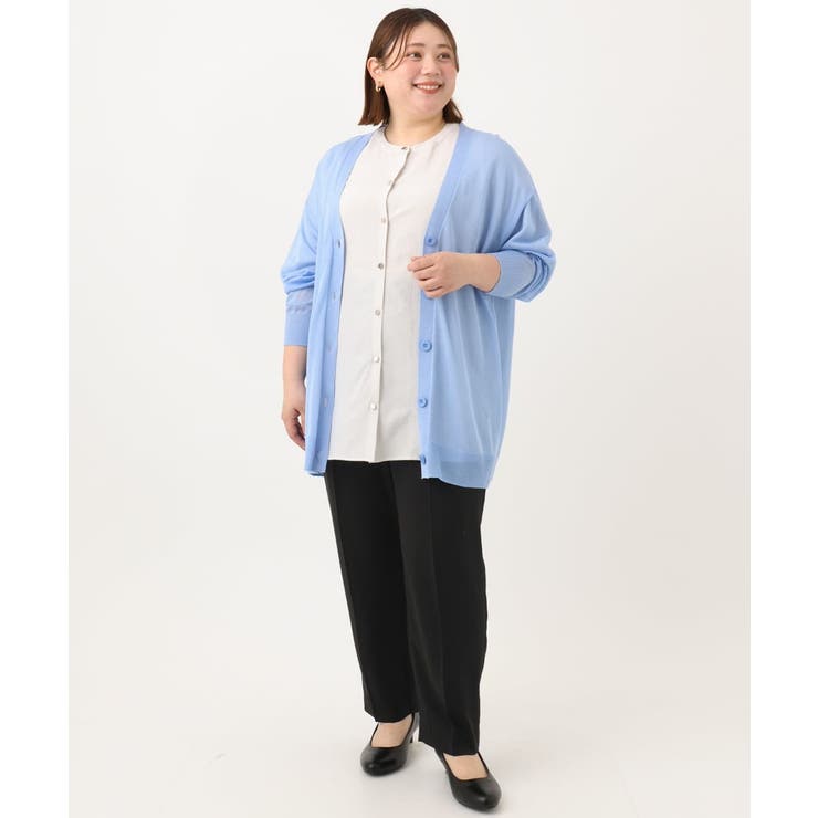 【大きいサイズ/接触冷感】洗えるVネックカーディガン | eur3 | 詳細画像13 