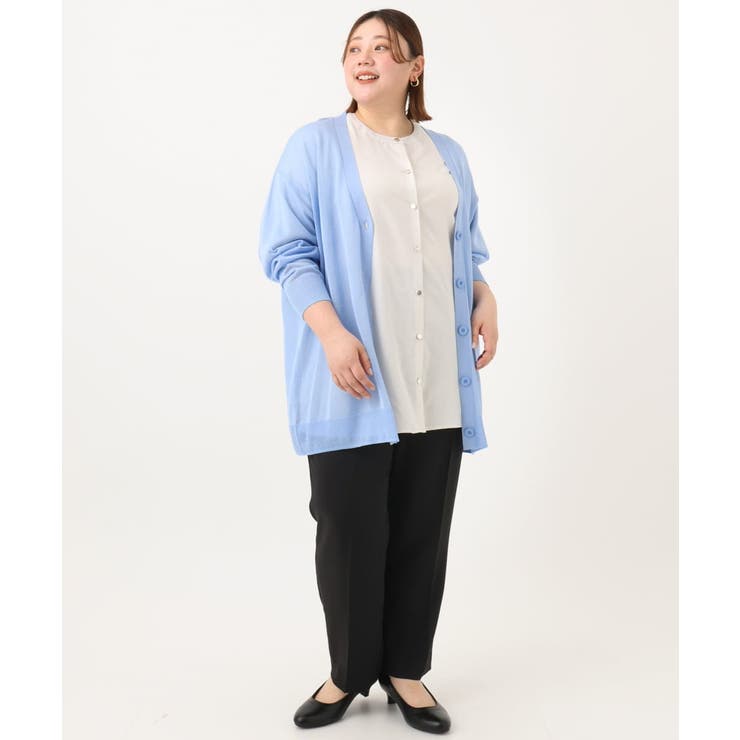 【大きいサイズ/接触冷感】洗えるVネックカーディガン | eur3 | 詳細画像14 