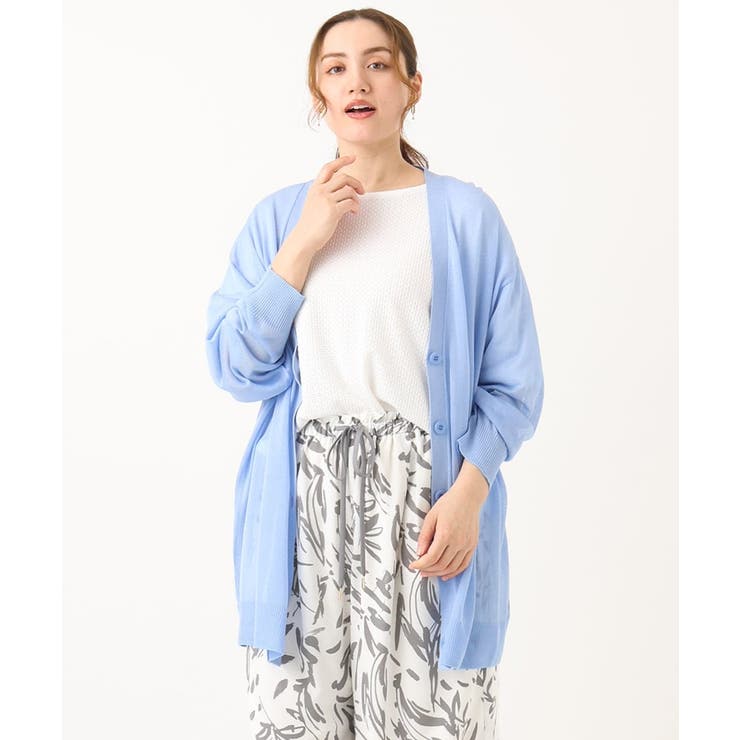 【大きいサイズ/接触冷感】洗えるVネックカーディガン | eur3 | 詳細画像2 