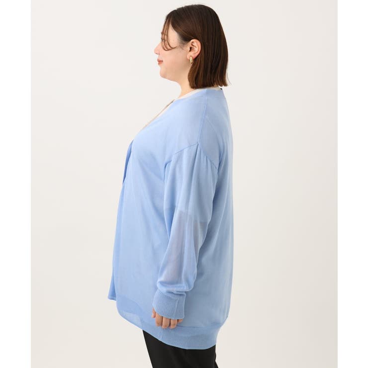 【大きいサイズ/接触冷感】洗えるVネックカーディガン | eur3 | 詳細画像7 