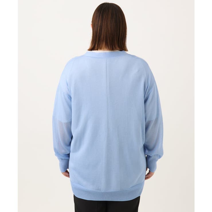 【大きいサイズ/接触冷感】洗えるVネックカーディガン | eur3 | 詳細画像8 