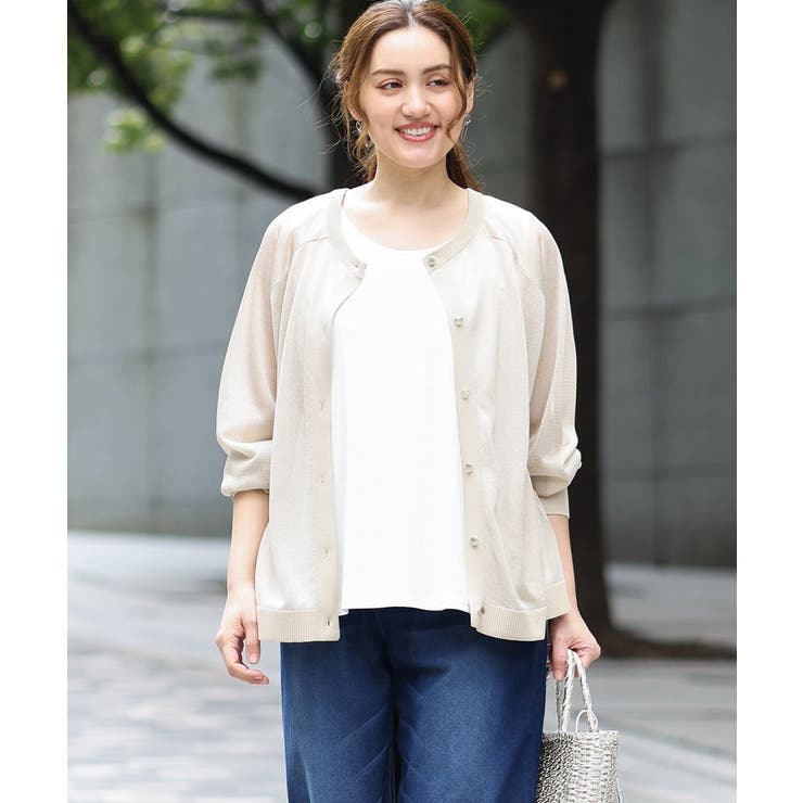 【大きいサイズ/2WAY】ラメシアーカーディガン | eur3 | 詳細画像19 